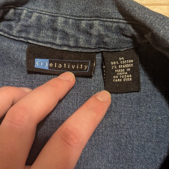 relativity collared denim vest, M - Picture 3 of 5